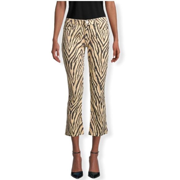 Current/Elliott The Ruby Crop Ankle Jeans in Natural Zebra